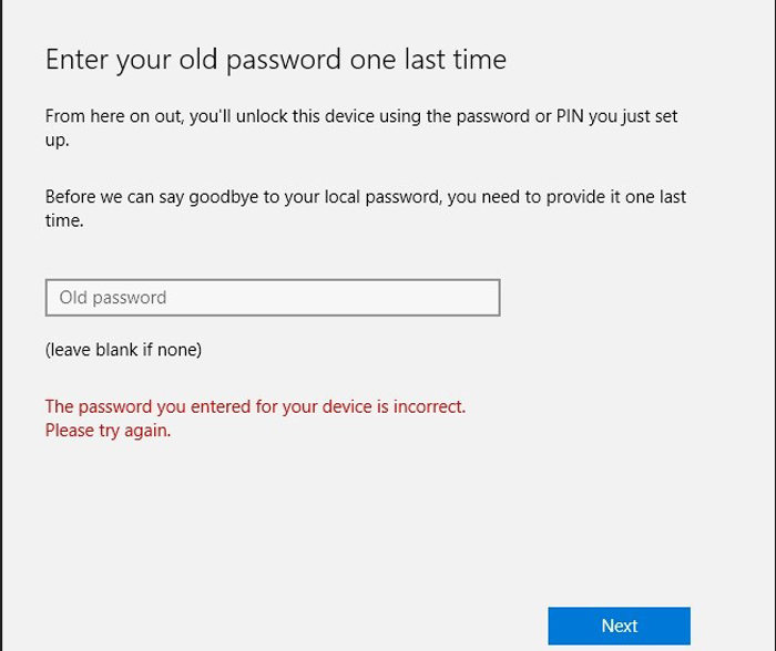 Jak vyřešit poslední problém se zadáním starého hesla ve Windows