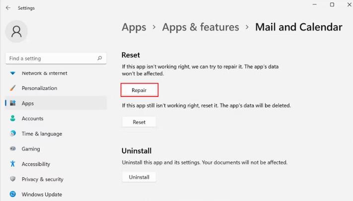 go to mail and calendar