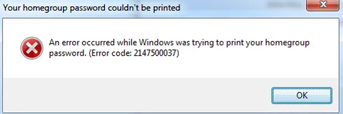 homegroup password error