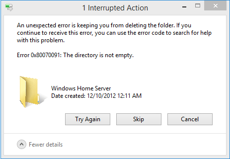 error 0x80070091