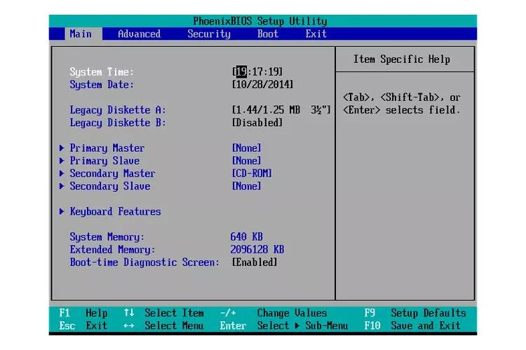 into bios interface1