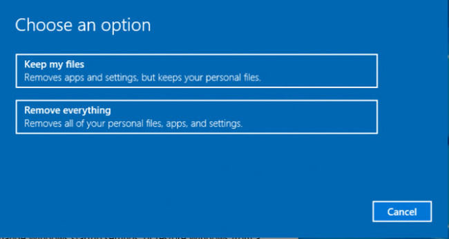keep my files for resetting pc to fix win hello compatible camera not found
