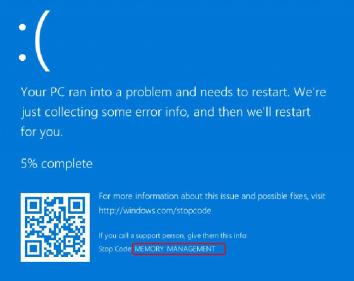 how to fix stop code memory management windows 10