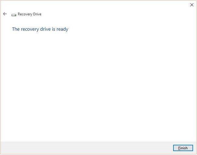 ready to create usb recovery drive
