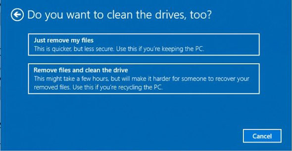choose just remove my files