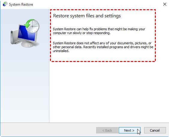 restore system file and setting