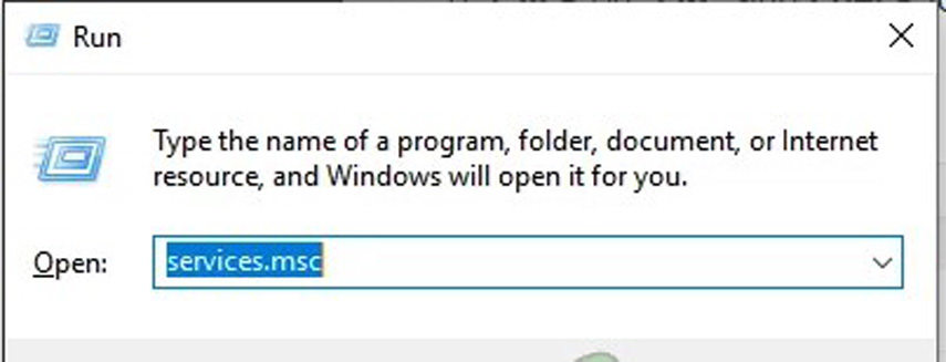 type services.msc to open a task manager