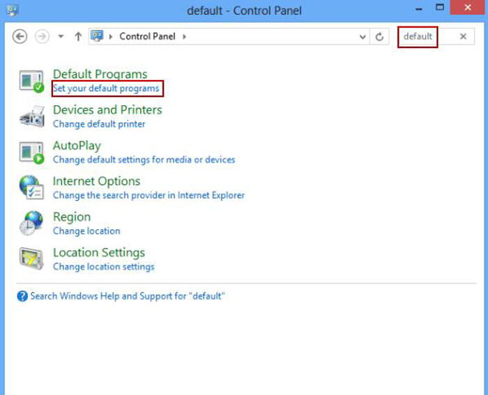 set default windows8