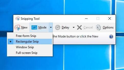 take a screenshot on windows via snipping tool