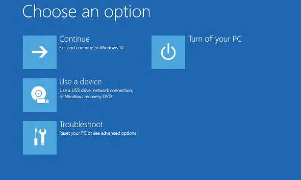 choose troubleshoot in order to factory reset gateway laptop