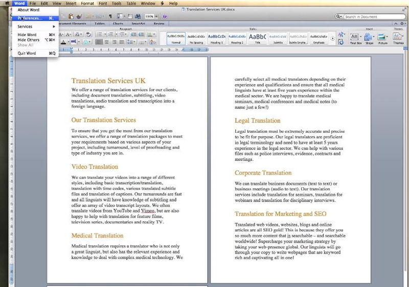 microsoft word for mac