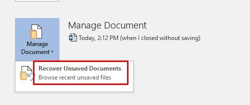 recover unsaved word doc from info 2