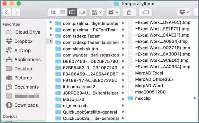 mac word temp files