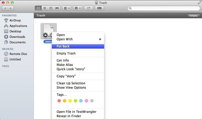 recover word file from trash on mac