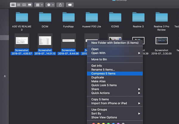 select Compress Items