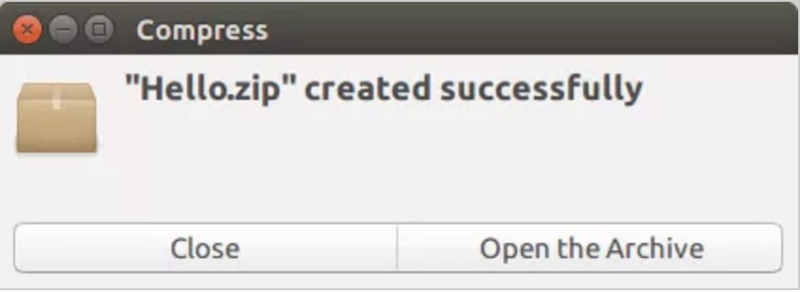 Success message will display upon completion