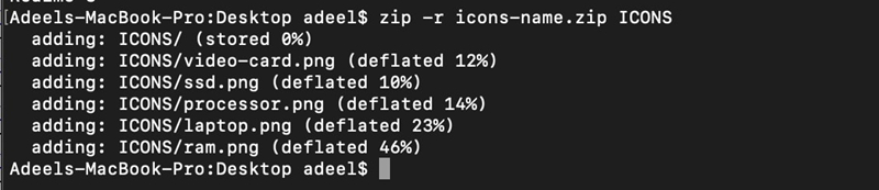 Enter Above Command Using your Files and Folders name