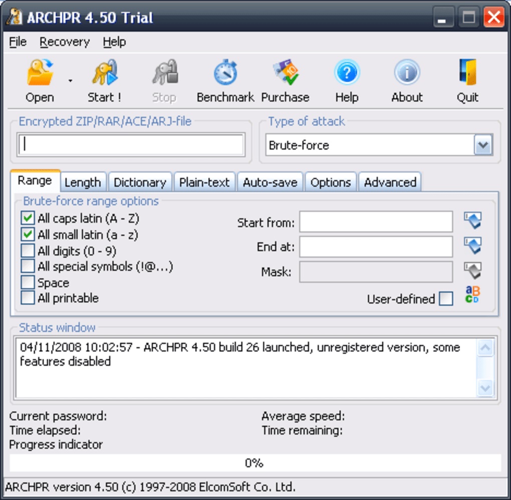 advanced archive password recovery